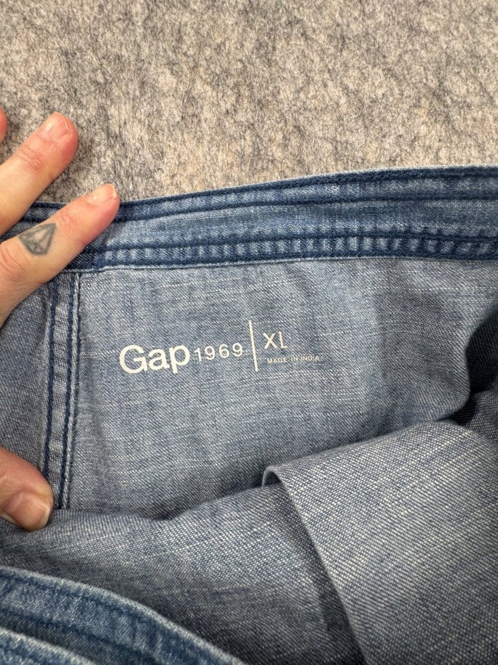 Gap 1969 Denim Wrap Skirt Sz XL Knee Length Pockets - Picture 6 of 12